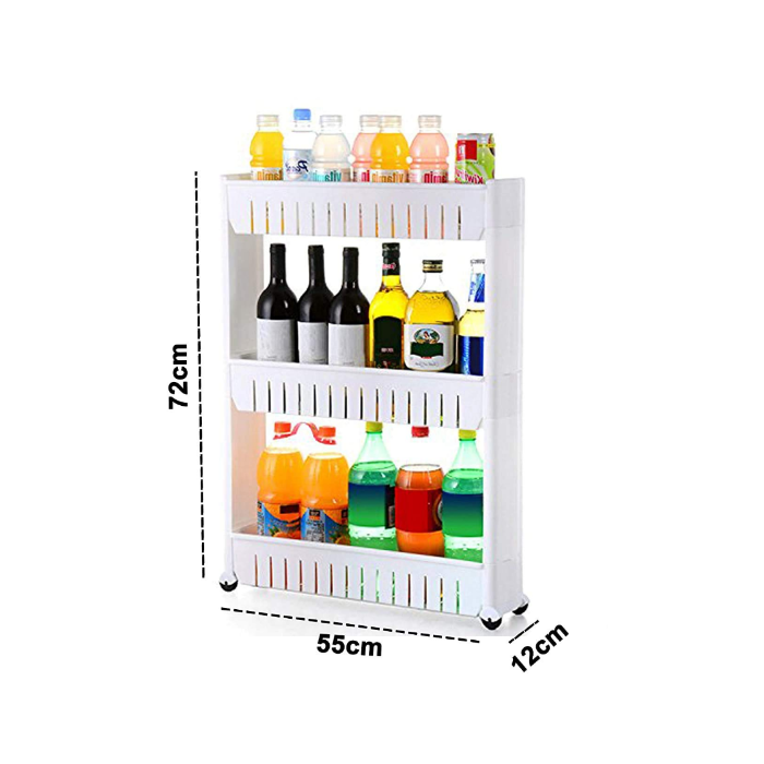 Carrito Organizador Con Ruedas y 3 Estantes