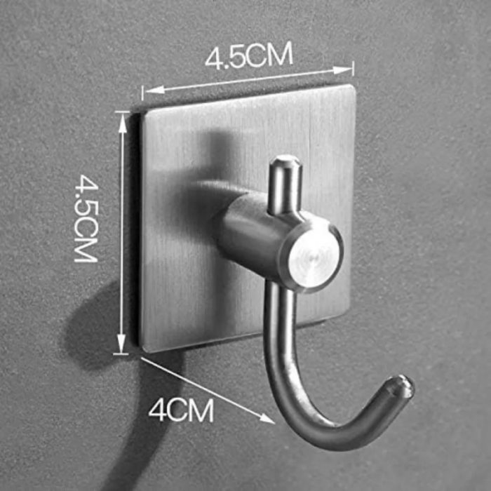 X4 Gancho Garfio Autoadhesivo Plateado