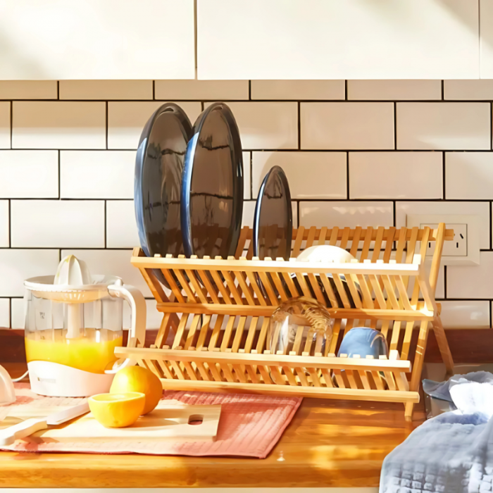 Secaplatos de Bambu Plegable