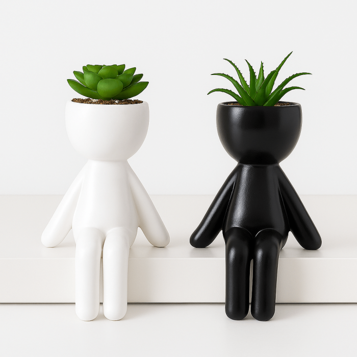 Maceta Simple Decorativa Hombrecitos